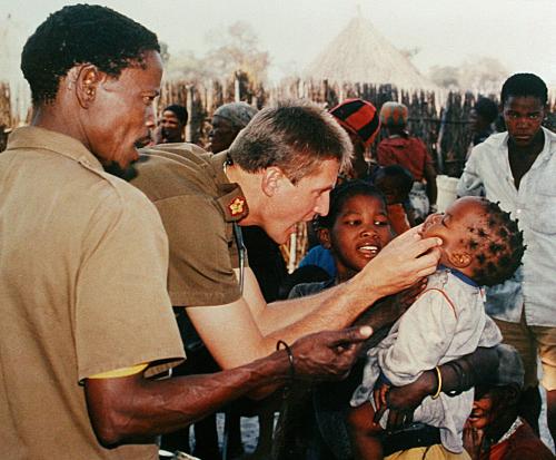 Hein qualified as a medical doctor, here treating patients