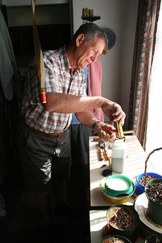 Hendrik reloading at their home in Secunda