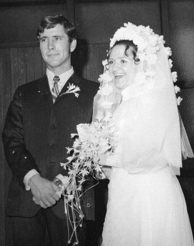 The couple at their wedding